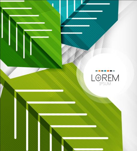 Geometric shapes with abstract business template vector 01  