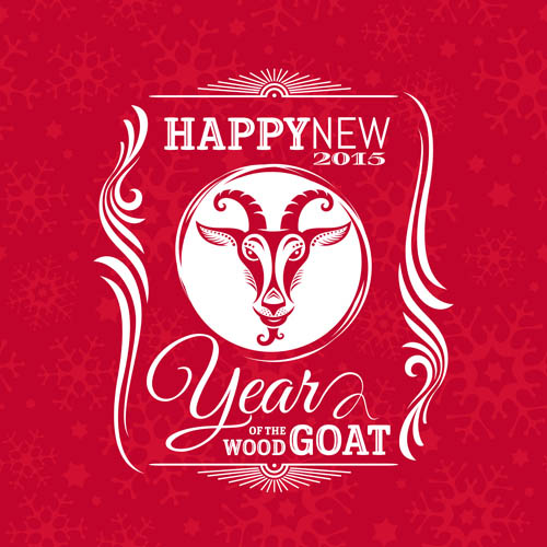 Happy new year 2015 goat vector background  