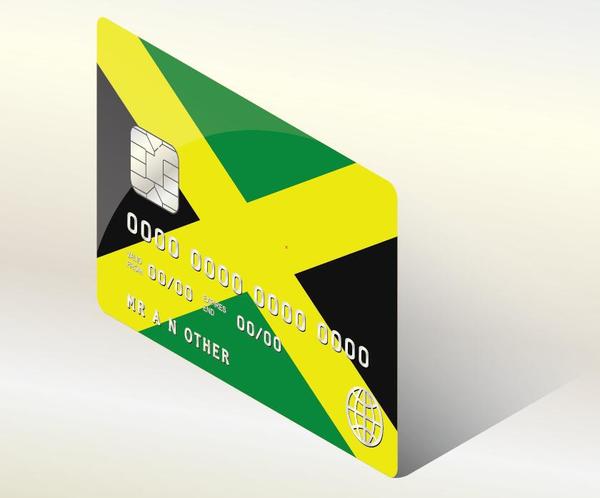 ジャマイカクレジットカードテンプレートベクトル  