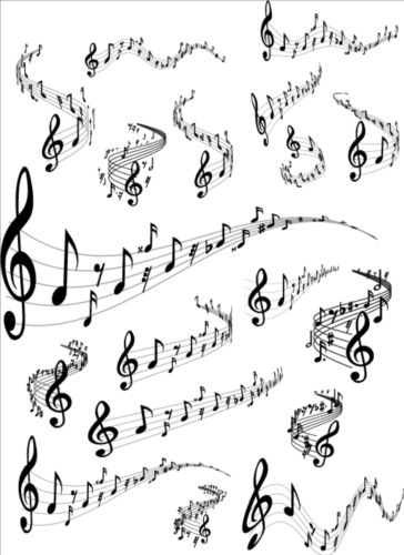 Music notes design elements set vector 04  