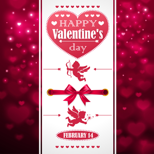 Ornate Valentines day invitation card creative vector  