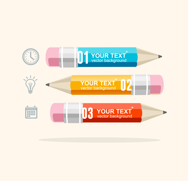 Bleistift-modernes Geschäft infographic Schablonenvektormaterial 03  