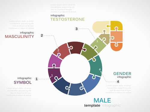 Puzzle infographics template vector 09  