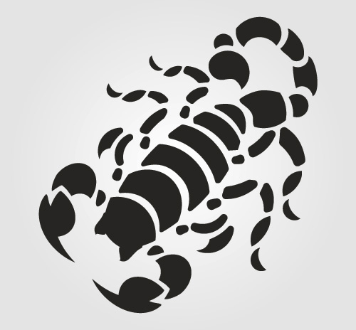 Scorpion silhouette vector set material 04  