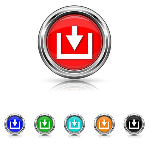 Shiny colored arrows button vector  