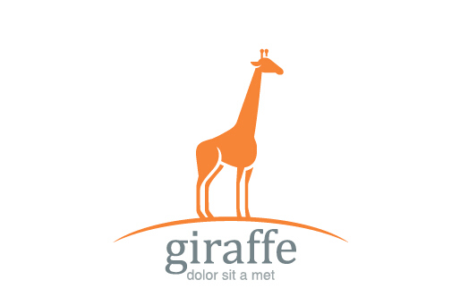 Simple giraffe logo design vector  