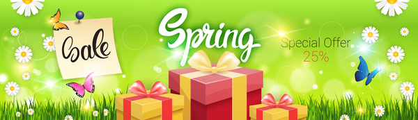 Spring special offer banners vector 04  