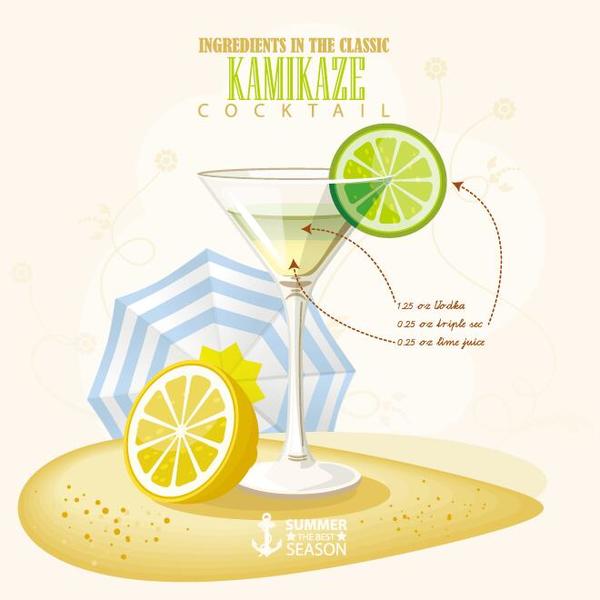 Summer season cocktails poster design vectors 08  