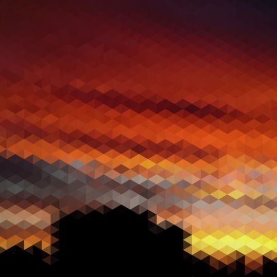 Sonnenuntergang mit geometrischen Formen verschwommener Hintergrundvektor 07  