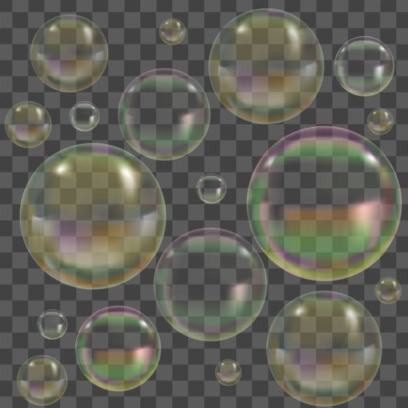 Transparent bubble illustration vector set 03  