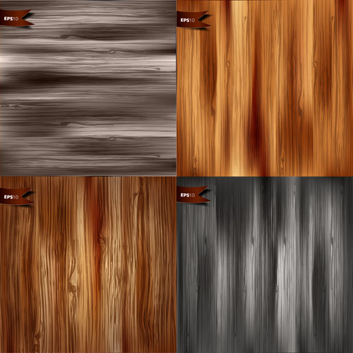 Vector wooden textures background design set 04  