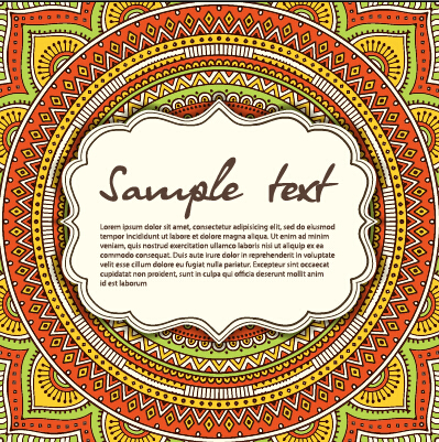 Vintage frame with ethnic pattern vector backgrounds 19  