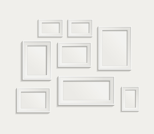 White frame on wall vector design 09  