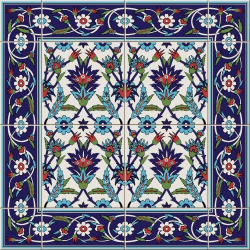 carreaux de céramique motif floral décor vecteur  
