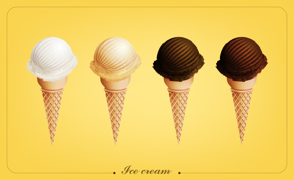 アイスクリームミルクベクター  