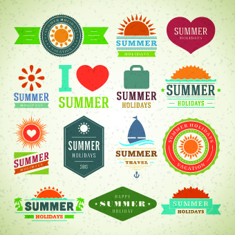 Logo and label for Summer holidays vector 03  