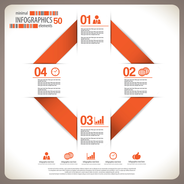 minimale Infografik Elemente Vorlage Vektor 01  