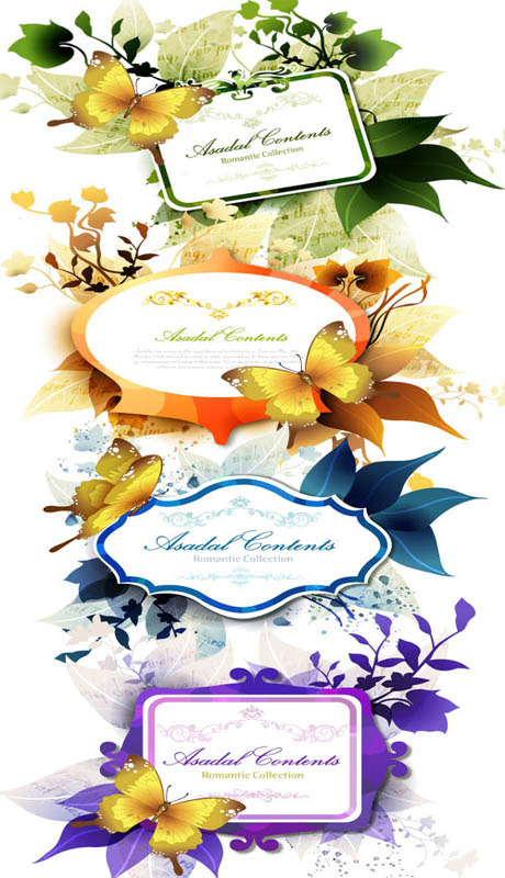 Fashion butterfly Border vector  