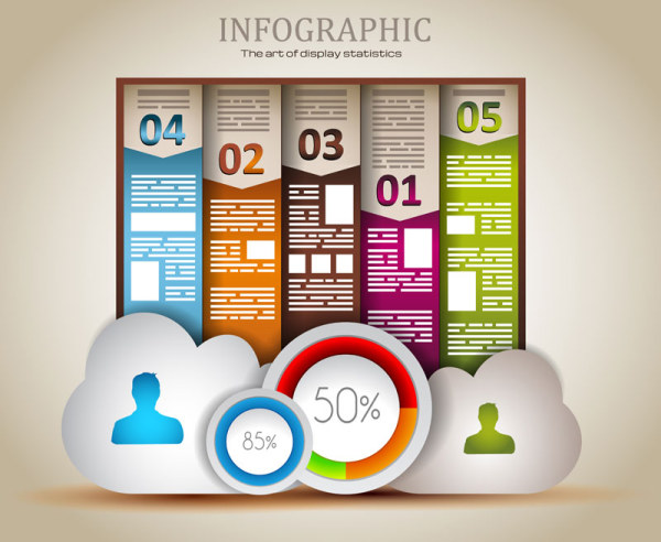 Infographics with data design vector 05  