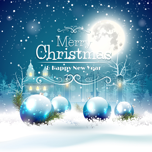 2015 christmas and new year night background vector 01  