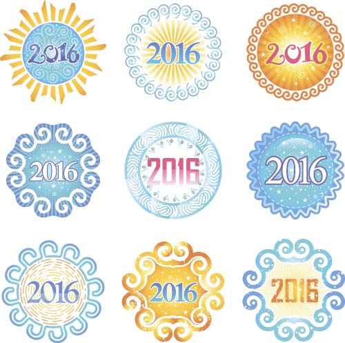 2016 holiday badge vector set  
