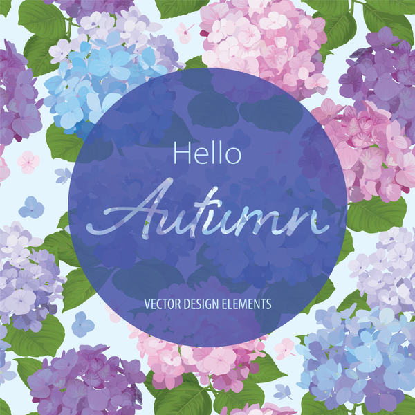 Autumn flower cards template vector 03  
