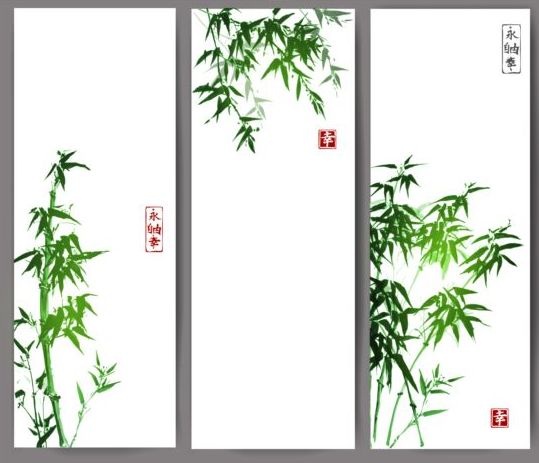 Bambus-Banner-handgezeichneter Vektor  