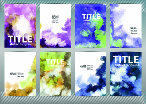 Best business flyers cover watercolor style vector 01  