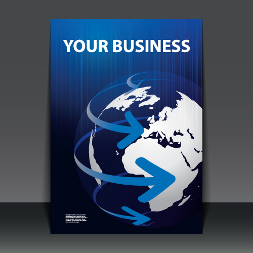 Business flyer with planet design vector 02  