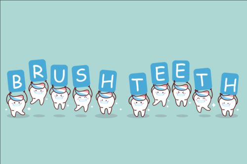 Cartoon tooth family vector 05  