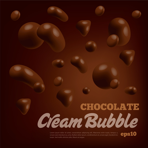 Chocolate cream bubble vector background 01  