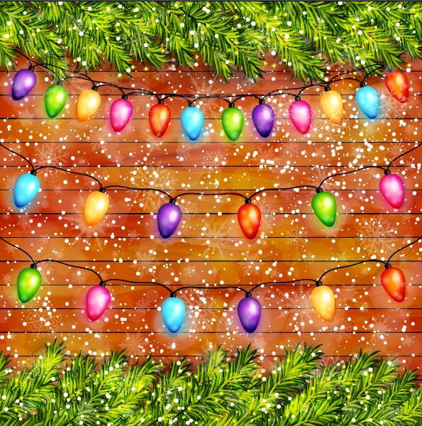 Weihnachtsknalldekor mit hölzernem Hintergrundvektor  