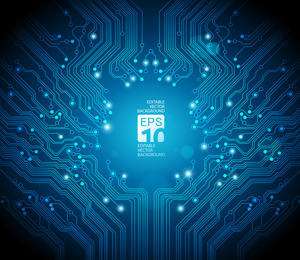 Circuit board blue background vector  