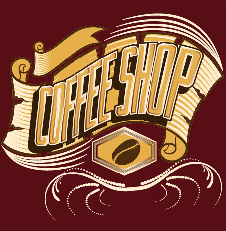 Classical coffee shop logos vector set 04 - Free Download Design File