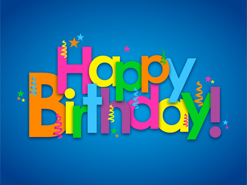 Colored happy birthday text design vector  