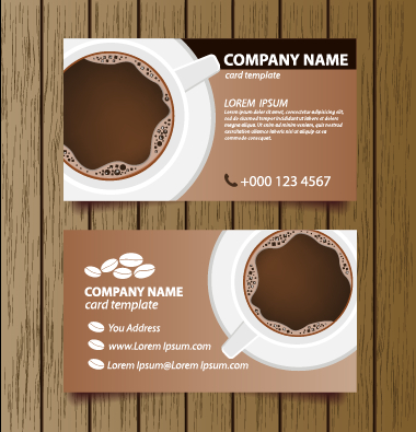 Creative coffee house business cards vector graphic 02  