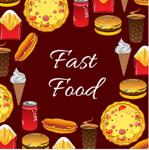 Creative fast food background vector design 01  