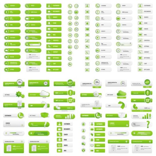 Vecteur vert créatif de bouton de site Web  
