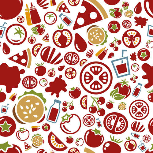 Creative pizza seamless pattern vector set 01  