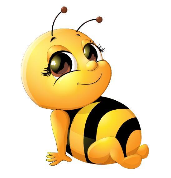 Dessin animé mignon abeille bébé vecteur 03  