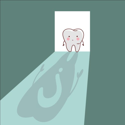 Cute cartoon tooth design vector 04  