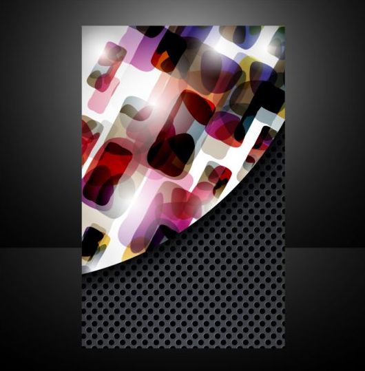 Темный металл с цветочным рисунком векторной обложки 02  