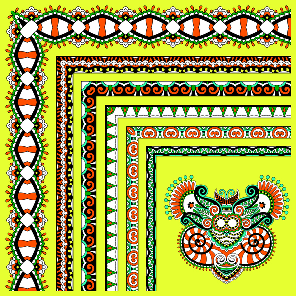 Decorative border corner ethnic styles vector 16  