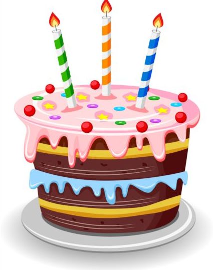 Läcker födelsedags tårta med ljus vektorer 05  