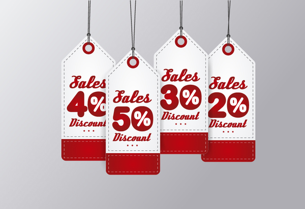 Discount red sale tags vector  