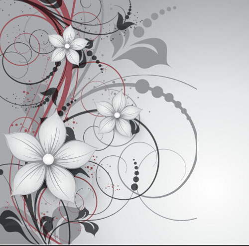 Elegant abstract flower vectors graphics 01  