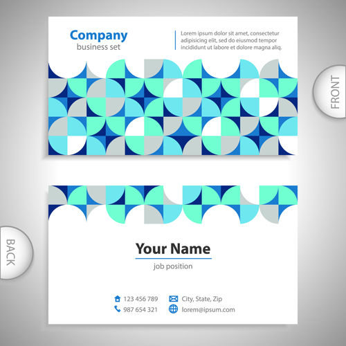 Excellent business cards front back template vector 04  
