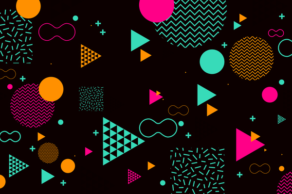 Fashion geometric shapes combination backgrounds vector 07  