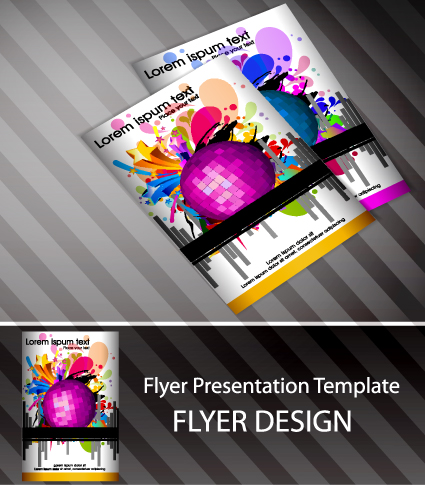 Set of Flyer presentation template design vector 05  