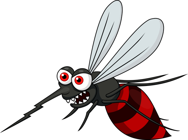 Funny mosquito cartoon vector material 03  